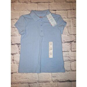 NWT Cat & Jack Girls Size Small Light Blue Short Sleeve School Uniform T-Shirt